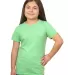 Bayside Apparel 37100 Youth Princess T-Shirt in Green apple hthr front view