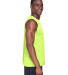 Team 365 TT11M Men's Zone Performance Muscle T-Shi in Safety yellow side view