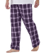 Boxercraft BM6624 Men's Harley Flannel Pant with P in Purple/ wht pld front view