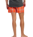 Boxercraft BM6701 Men's Flannel Short in Kngstn or/ gy pl back view