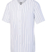 Augusta Sportswear 1686 Youth Pin Stripe Baseball  in White/ royal front view