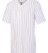 Augusta Sportswear 1686 Youth Pin Stripe Baseball  in White/ red front view