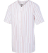 Augusta Sportswear 1686 Youth Pin Stripe Baseball  in White/ red side view