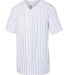 Augusta Sportswear 1686 Youth Pin Stripe Baseball  in White/ royal side view