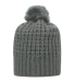 J America TW5005 Adult Slouch Bunny Knit Cap in Grey back view