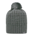 J America TW5005 Adult Slouch Bunny Knit Cap in Grey front view