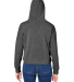 J America 8853 Ladies' Triblend Cropped Hooded Swe in Black triblend back view