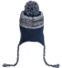 J America 5007JA Backcountry Knit Pom Hat in Navy back view