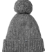 J America 5009JA Swap-a-Pom Knit Hat in Charcoal heather front view