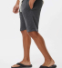 J America 8855 Unisex Triblend Fleece Short in Black triblend side view