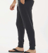 J America 8854 Unisex Triblend Fleece Jogger in Black solid side view