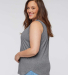 LA T 3892 Ladies' Curvy Relaxed Tank in Graphite heather side view