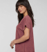 LA T 3502 Ladies' Relaxed Vintage Wash T-Shirt in Washed rouge side view