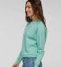 LA T 3528 Ladies' Boxy Cropped Fleece Sweatshirt in Saltwater side view