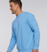 LA T 6935 Adult Vintage Wash Fleece Sweatshirt in Washed tradewind side view