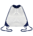 Liberty Bags OAD5007 Clear Drawstring Pack in Navy front view