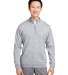 Harriton M421 Unisex Pilbloc™ Quarter-Zip Sweate in Grey heather front view