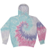 Tie-Dye 8600 Unisex Cloud Hooded Sweatshirt in Unicorn front view