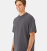 Hanes 5180R Unisex Retro Beefy T-Shirt in Smoke gray side view