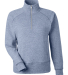 J America 8743 Ladies' Electric Fleece Quarter-Zip in Electric midnght front view