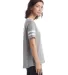 Alternative Apparel 5058BP Ladies' Varisty T-Shirt in Smoke grey/ wht side view