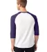 Alternative Apparel 5127 Keeper Vintage Jersey Bas in White/ dp violet back view