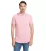 Next Level Apparel 2022 Mock Twist Short Sleeve Ho in Tech pink front view