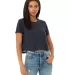 Bella + Canvas 8882 Women's Flowy Cropped Tee in Heather navy front view