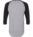 Augusta Sportswear 4420 Three-Quarter Sleeve Baseb in Ath hthr/ black back view