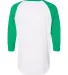 Augusta Sportswear 4420 Three-Quarter Sleeve Baseb WHITE/ KELLY back view