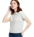 US Blanks US521 Ladies' Short Sleeve Crop T-Shirt in Silver front view