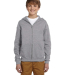 993B Jerzees Youth 8 oz. NuBlend® 50/50 Full-Zip  in Oxford front view