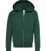 993B Jerzees Youth 8 oz. NuBlend® 50/50 Full-Zip  FOREST GREEN front view