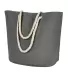 BAGedge BE256 Polyester Canvas Rope Tote GRAY front view