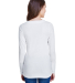 LA T 3538 Women's Fine Jersey Lace-Up Long Sleeve  in Blend wht/ titnm back view