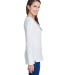 LA T 3538 Women's Fine Jersey Lace-Up Long Sleeve  in Blend wht/ titnm side view