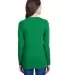LA T 3538 Women's Fine Jersey Lace-Up Long Sleeve  VINT GREEN/ WHT back view
