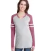 LA T 3534 Ladies' Gameday Mash Up Long-Sleeve T-Sh VN HT/ VN BRG/ W front view