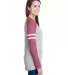 LA T 3534 Ladies' Gameday Mash Up Long-Sleeve T-Sh VN HT/ VN BRG/ W side view