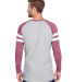 LA T 6934 Men's Gameday Mash Up Long-Sleeve T-Shir in Vn hth/ vn rd/ w back view