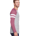 LA T 6934 Men's Gameday Mash Up Long-Sleeve T-Shir in Vn hth/ vn rd/ w side view