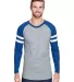 LA T 6934 Men's Gameday Mash Up Long-Sleeve T-Shir VN HTH/ VN RY/ W front view