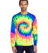 Tie-Dye CD2000 Adult 5.4 oz. 100% Cotton Long-Slee NEON RAINBOW front view