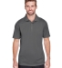 UltraClub UC102 Men's Cavalry Twill Performance Po CHARCOAL/ BLACK front view