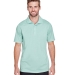 UltraClub UC102 Men's Cavalry Twill Performance Po WHITE/ JADE front view