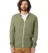 AA1970 Alternative Apparel Unisex Eco Zip Up Hoodi in Eco tr army grn front view
