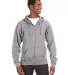 J. America - Premium Full-Zip Hooded Sweatshirt -  OXFORD front view