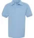 437Y Jerzees Youth 50/50 Jersey Polo with SpotShie LIGHT BLUE front view