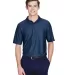8413 UltraClub® Adult Cool & Dry Elite Tonal Stri NAVY front view