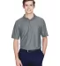 8413 UltraClub® Adult Cool & Dry Elite Tonal Stri CHARCOAL front view